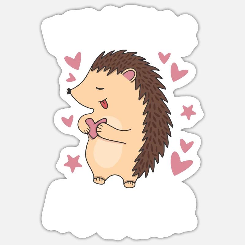Hedgie Hedgehog Hugger Hedgehog - Sticker Größe S (10 x 10 cm) - Mattweiß