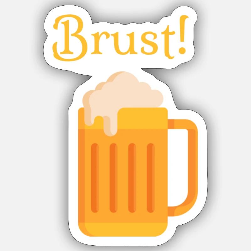 Bier Brust! Sticker Größe S (10 x 10 cm)