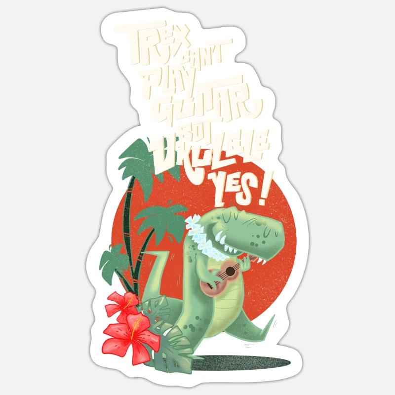 Ukulele trex Sticker Größe S (10 x 10 cm)