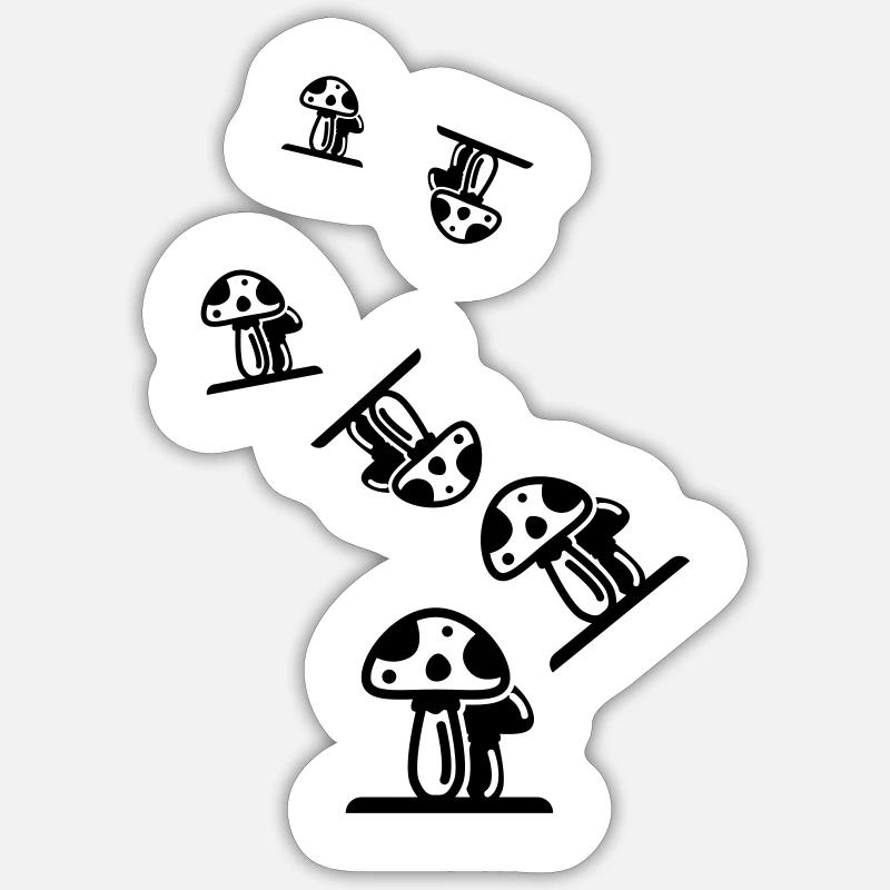 Symbole des champignons - Sticker taille S (10 x 10 cm) - blanc mat