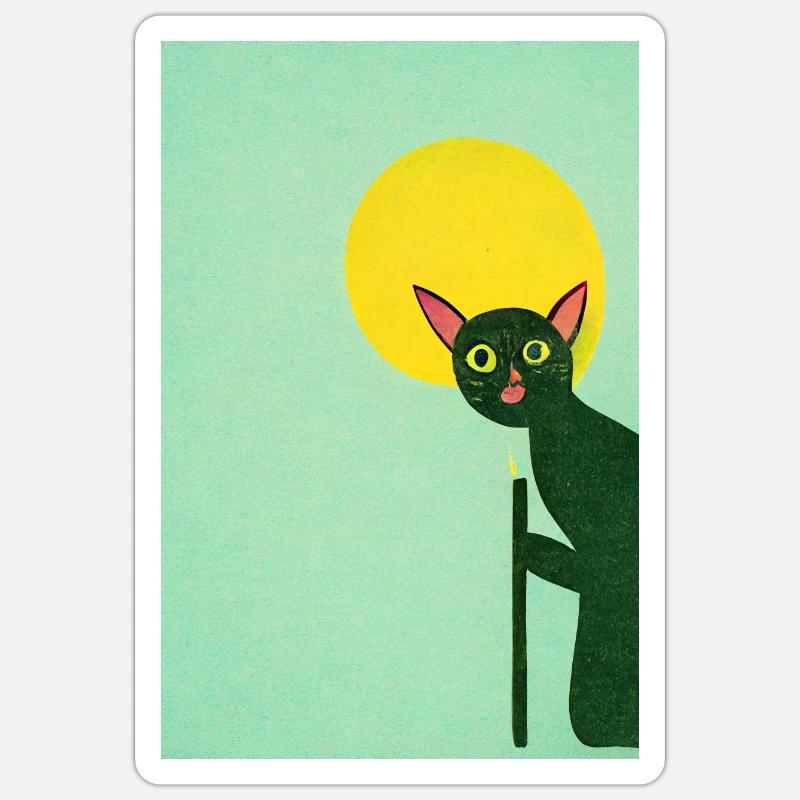 Dobby Le Chat Rétro Sticker taille S (10 x 10 cm)