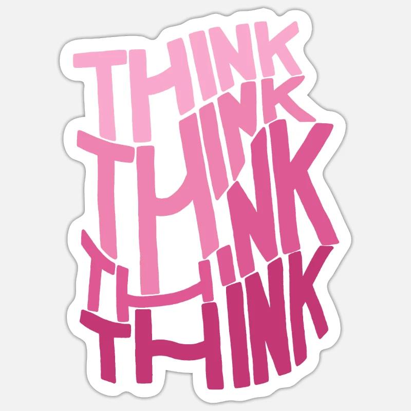 THINKPINK - Sticker Größe S (10 x 10 cm) - Mattweiß