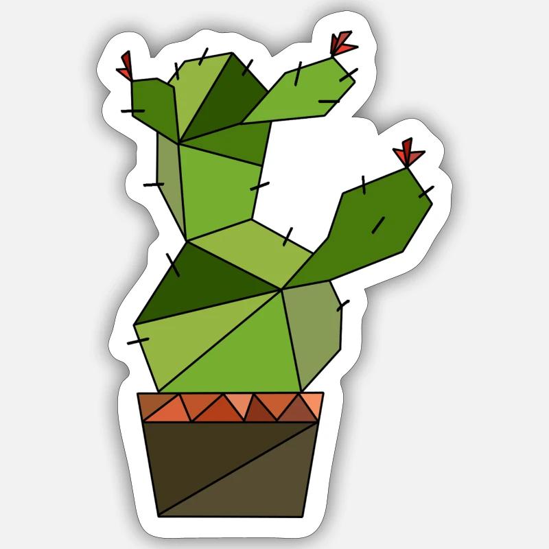 Cactus geometric - Sticker size S (10 x 10 cm) - white matte