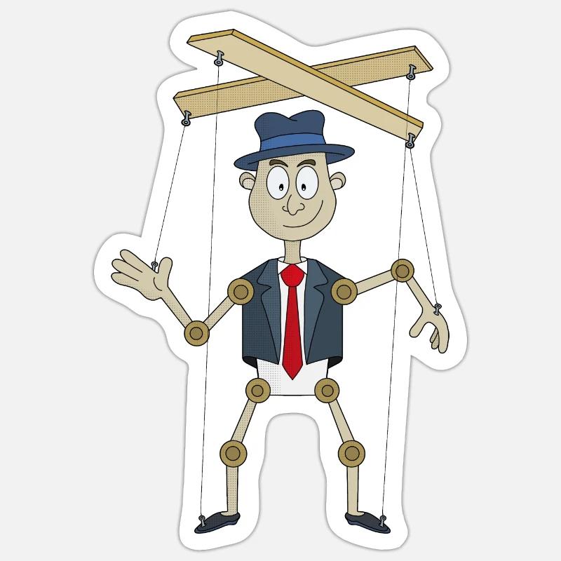 A fun puppet - Sticker size S (10 x 10 cm) - white matte
