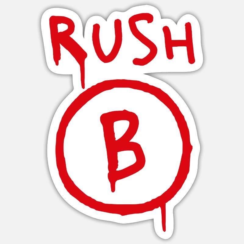 Rush B - Sticker Größe S (10 x 10 cm) - Mattweiß