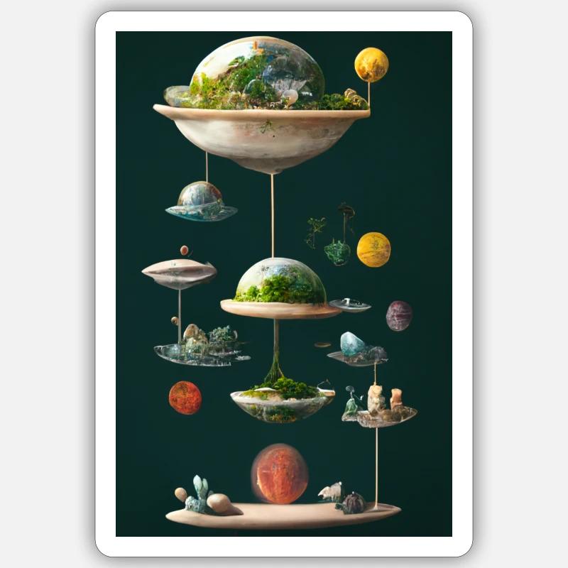 Weit weg - Sticker Größe S (10 x 10 cm) - Mattweiß