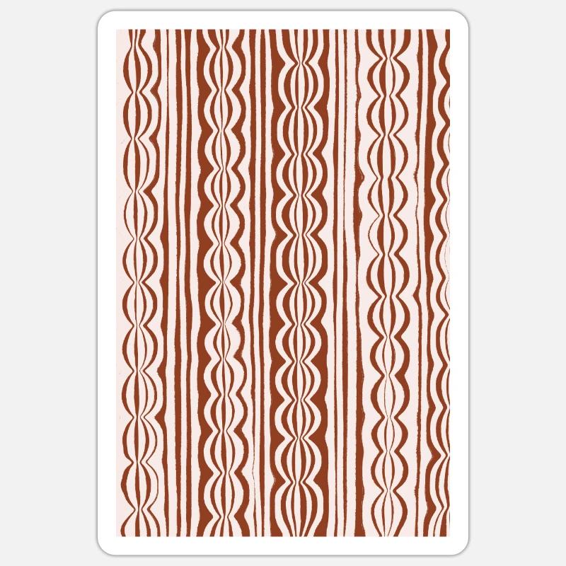 Motif de rayures simples - Sticker taille S (10 x 10 cm) - blanc mat