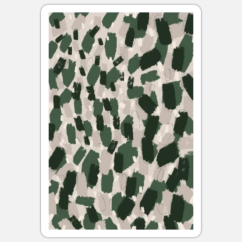 Thick Green Strokes Pattern - Sticker size S (10 x 10 cm) - white matte