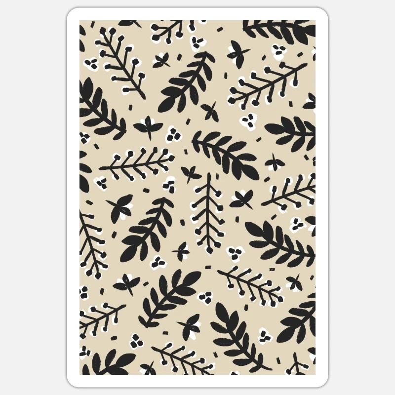 Floral Beige Pattern Sticker size S (10 x 10 cm)