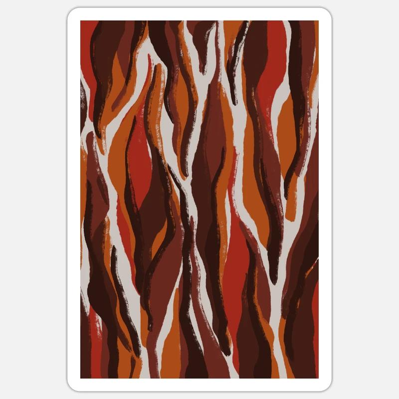 Red Tiger Pattern - Sticker size S (10 x 10 cm) - white matte