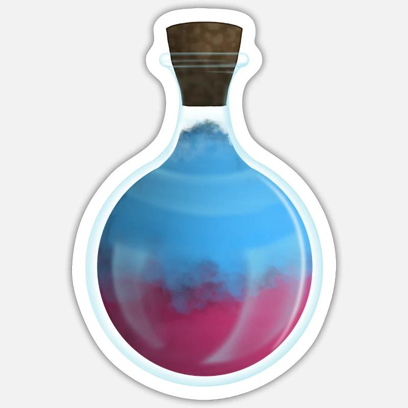 Bouteille d’élixir de potion de couleur #1 Sticker taille S (10 x 10 cm)