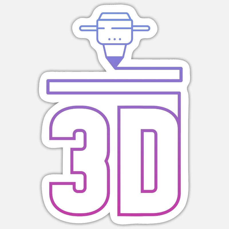 3D Printing – Three Dimensional Geometry 3D Sticker size S (10 x 10 cm)