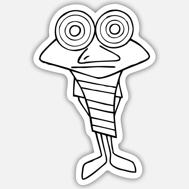 Monster "Hypno" - Sticker Größe S (10 x 10 cm) - Mattweiß