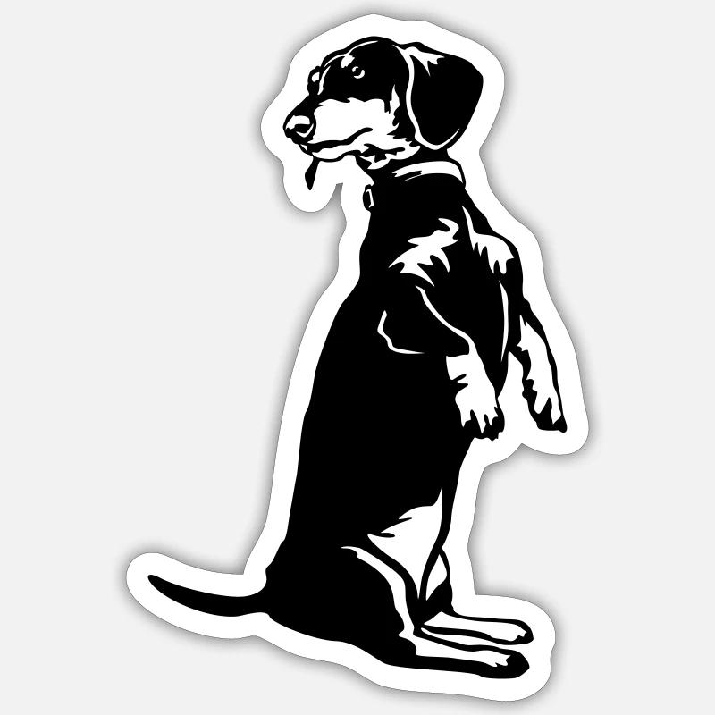 Dackel - Sticker Größe S (10 x 10 cm) - Mattweiß