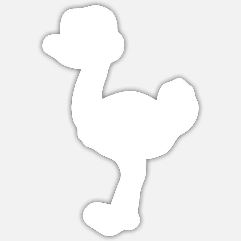 Strauss Comic Animal - Sticker size S (10 x 10 cm) - white matte