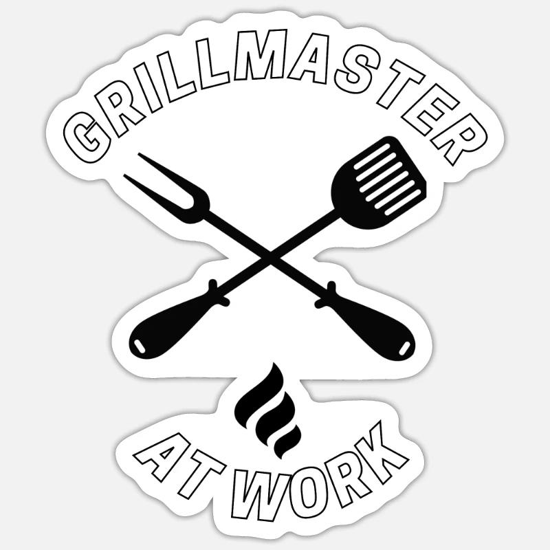 grillmaster at work Sticker size S (10 x 10 cm)