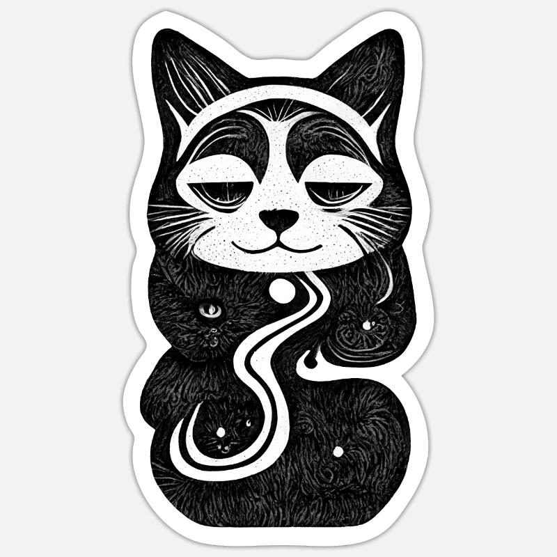 Chat Perché Sticker taille S (10 x 10 cm)