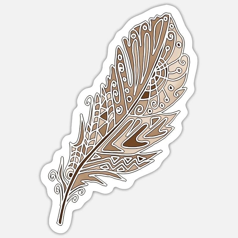 Feather - Sticker size S (10 x 10 cm) - white matte