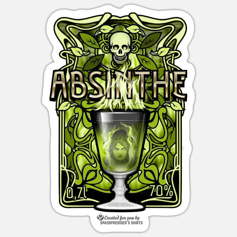 Absinthe - Die grüne Fee - Sticker Größe S (10 x 10 cm) - Mattweiß