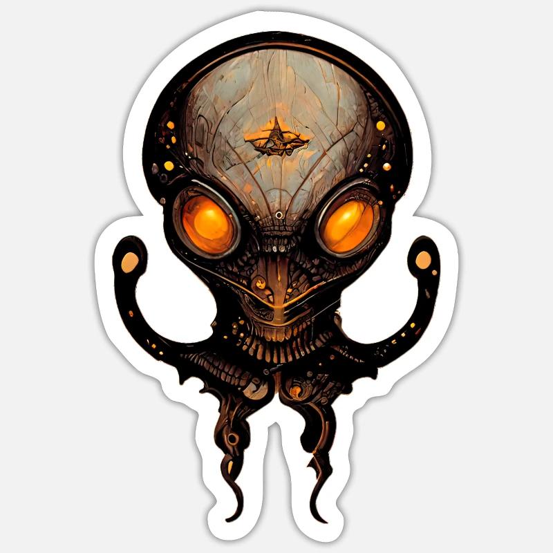 logo extraterrestre - Sticker taille S (10 x 10 cm) - blanc mat