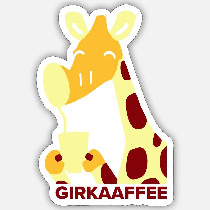 Girkaffee - Sticker Größe S (10 x 10 cm) - Mattweiß