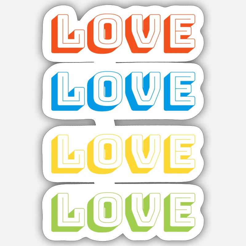 Love - Sticker taille S (10 x 10 cm) - blanc mat
