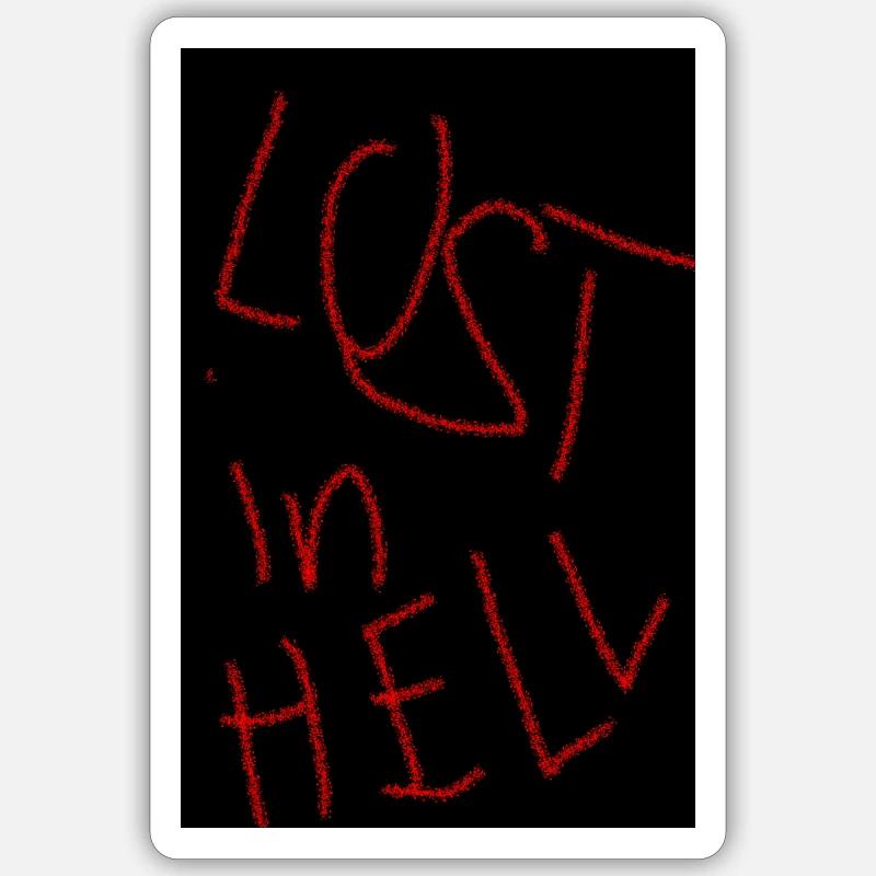 Lost in Hell - Sticker Größe S (10 x 10 cm) - Mattweiß