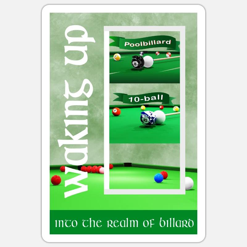 Affiche de conception de billard pour le joueur de billard Sticker taille S (10 x 10 cm)