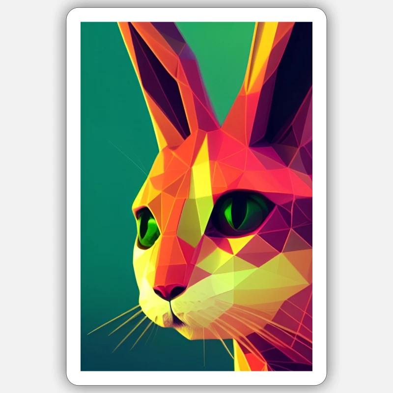 Polygonal Rabbit - Semi-Profile Sticker size S (10 x 10 cm)