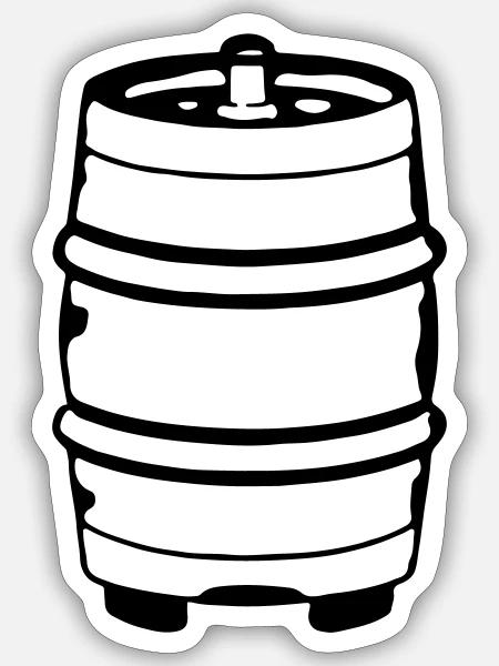 Bierfass Biertrinker Biertrinkerin Geschenkidee - Sticker Größe S (10 x 10 cm) - Mattweiß