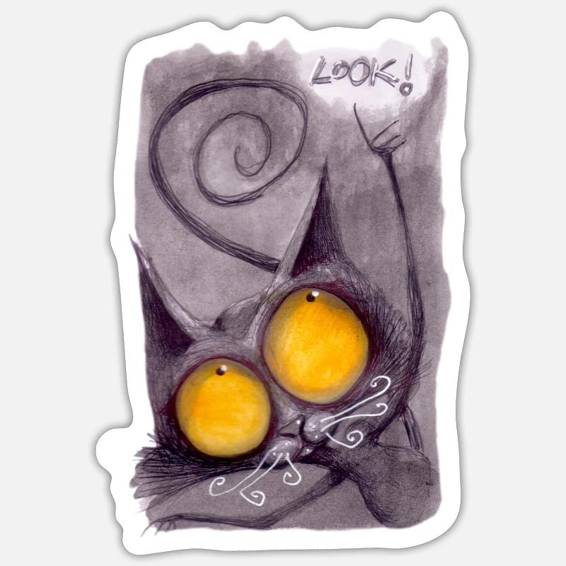 Serial Cat 04 - Sticker size S (10 x 10 cm) - white matte