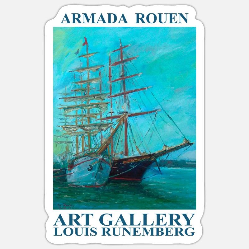 ARMADA ROUEN LOUIS RUNEMBERG - Sticker taille S (10 x 10 cm) - blanc mat