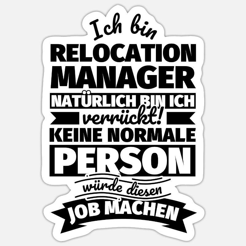 Relocation Manager Geschenke - Sticker Größe S (10 x 10 cm) - Mattweiß