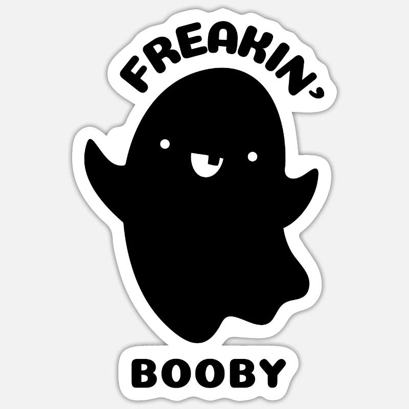 FREAKIN BOOBY - Sticker size S (10 x 10 cm) - white matte