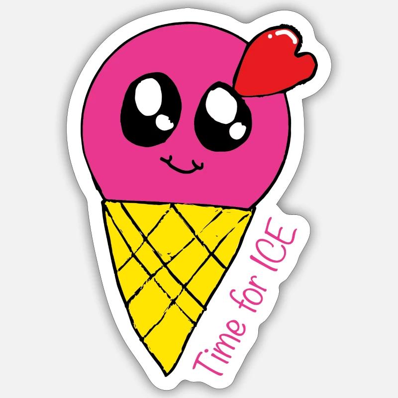 Bébé de glace - Sticker taille S (10 x 10 cm) - blanc mat