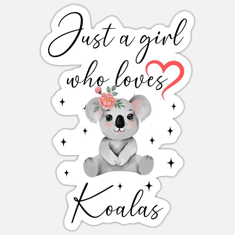 Frau mädchen Liebe Herz Koalas - Sticker Größe S (10 x 10 cm) - Mattweiß
