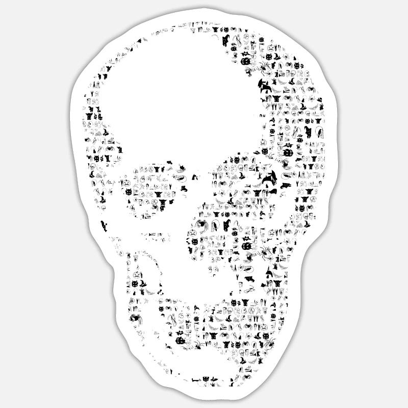 Skull - Sticker size S (10 x 10 cm) - white matte