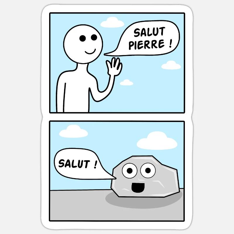 Hi Peter! Stone pun Sticker size S (10 x 10 cm)