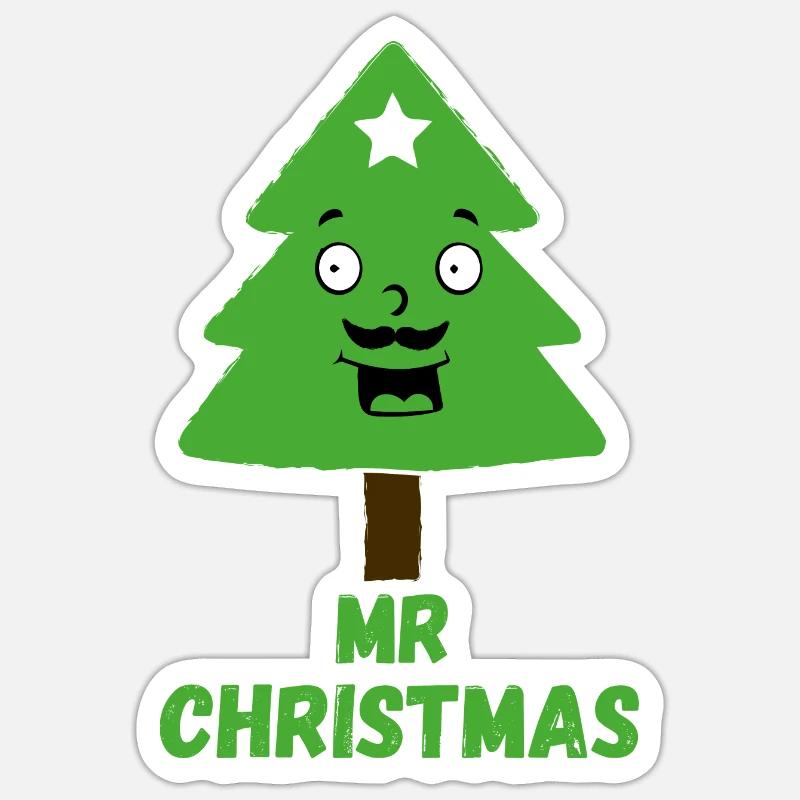 Herr Weihnachtsbaum - Sticker Größe S (10 x 10 cm) - Mattweiß