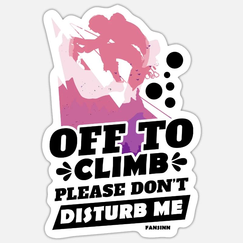 Klettern - Sticker Größe S (10 x 10 cm) - Mattweiß