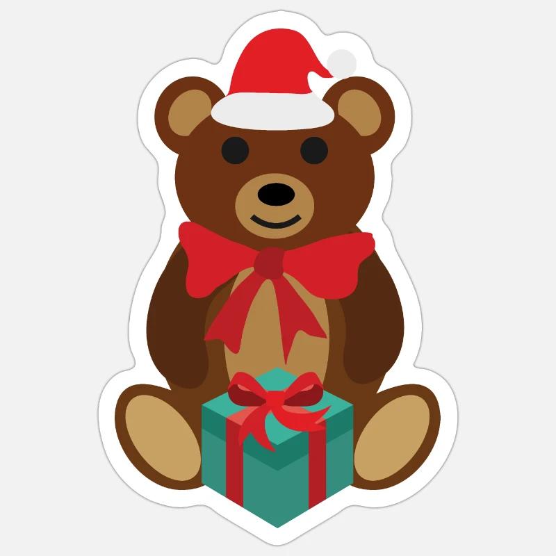 Teddy - Sticker Größe S (10 x 10 cm) - Mattweiß