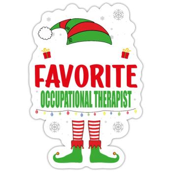 Santa's Favorite Occupational Therapist Elf - Sticker Größe S (10 x 10 cm) - Mattweiß - Vorne
