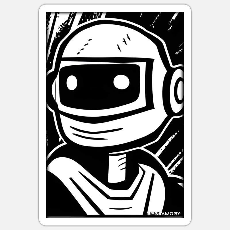 Robot Comic Future Cyborg Machine Technology Sticker taille S (10 x 10 cm)