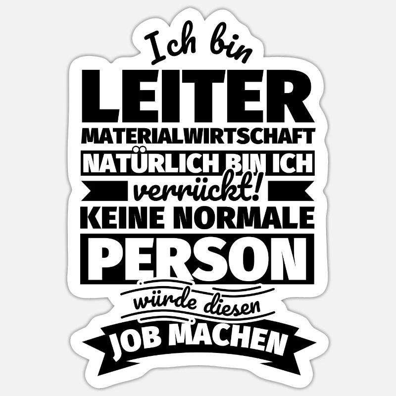 Leiter Materialwirtschaft Geschenke - Sticker Größe S (10 x 10 cm) - Mattweiß
