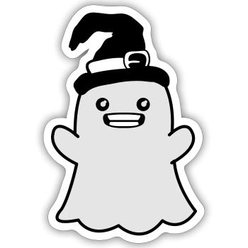 Funny Ghost - Sticker size S (10 x 10 cm) - white matte - Front