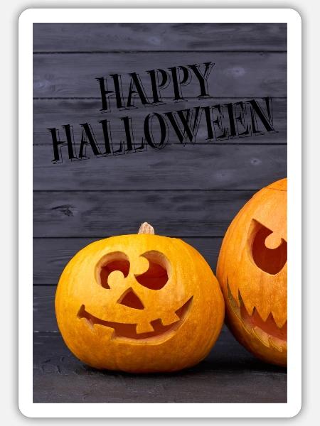 Happy Halloween - Sticker Größe S (10 x 10 cm) - Mattweiß