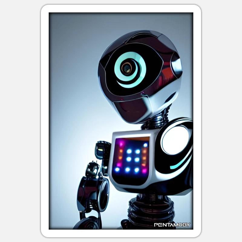 Robot Future Technology Science Android - Sticker size S (10 x 10 cm) - white matte