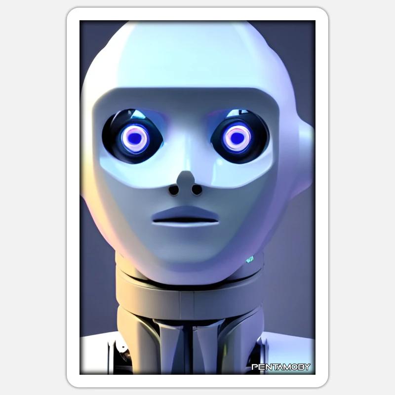 Roboter Zukunft Technik Wissenschaft Android Sticker Größe S (10 x 10 cm)
