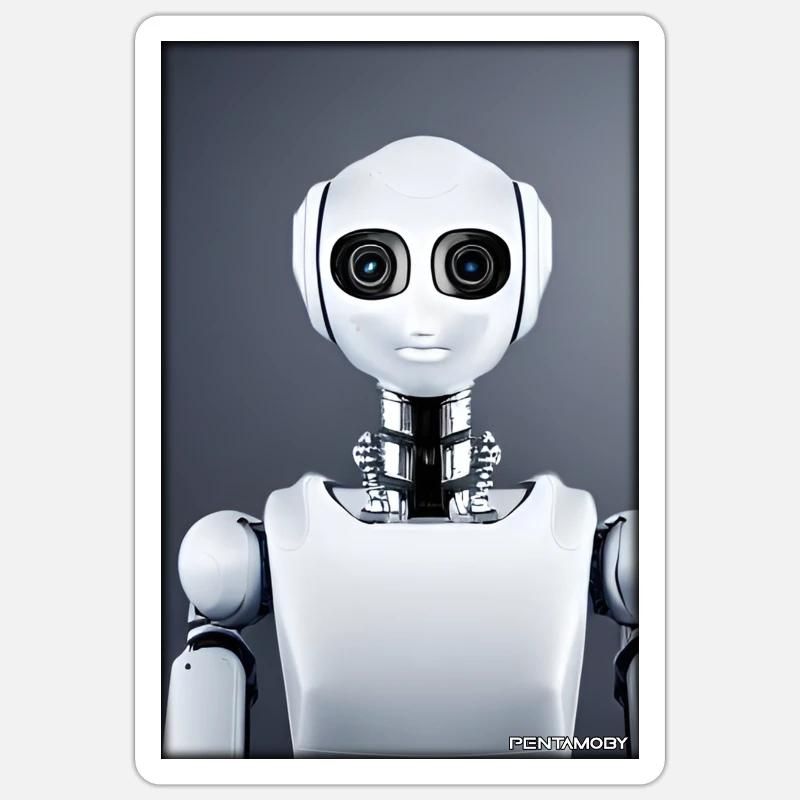 Roboter Zukunft Technik Wissenschaft Android Sticker Größe S (10 x 10 cm)