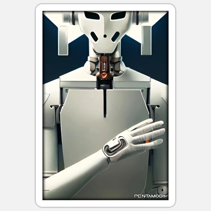 Roboter Zukunft Technik Wissenschaft Android Sticker Größe S (10 x 10 cm)